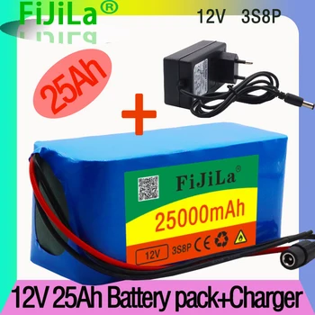 3s8p 18650 Акумулаторна батерия с голям капацитет 12 На 25 А 18650 литиево-йонна батерия защитна такса 12 25000 ма за инвертор миньор light+BMS