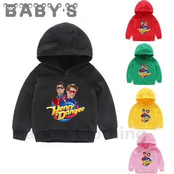 Henry Опасност Смешни TV Shows Kids Sweatshirts Children Casual Hooded Hoodies Baby Pullover Върховете Момичета и Момчета Есен Облекло,KMT2308